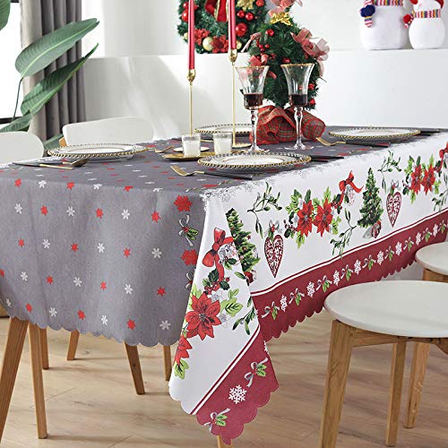 Nappe polyester anti-rétrécissement rectangulaire pour protéger la table de Noël