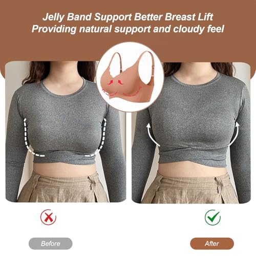 Image of OEAK Womens Wireless Jelly Bras Push Up Bralette Full Coverage No Underwire Bra Comfortable Everyday Seamless Tshirt Bras