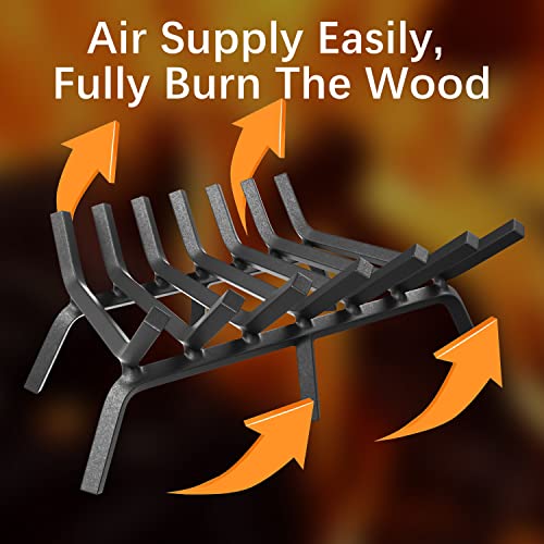 Mr Ironstone Fireplace Grate 24 Inch Solid Steel Heavy Duty Firewood Log Burning Rack Fire Grates For Outdoor Kindling Tools Pit Indoor Fireplace Log Holder Wrought Iron Wood Stove thumb #3