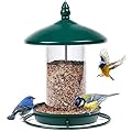 Slhsy Bird Feeders for Outdoors Hanging. Weather Resistant Hanging Wild Bird Feeder. Easy to Clean & to Refill and Comes with a S Hook. Green