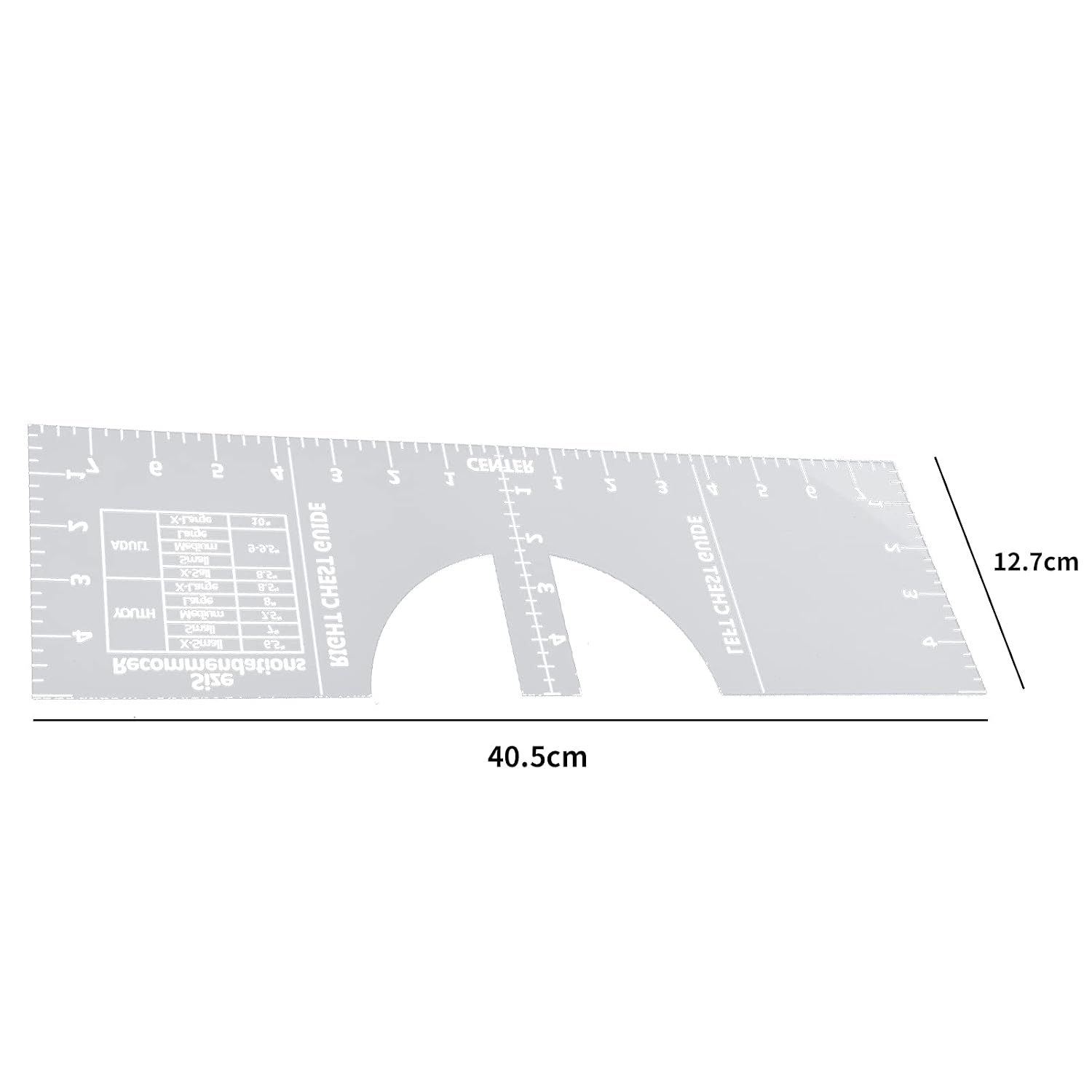 T Shirt Ruler Alignment Tool for Accurate Design Placement, Precision Acrylic for Round Neck and V Neck Shirts