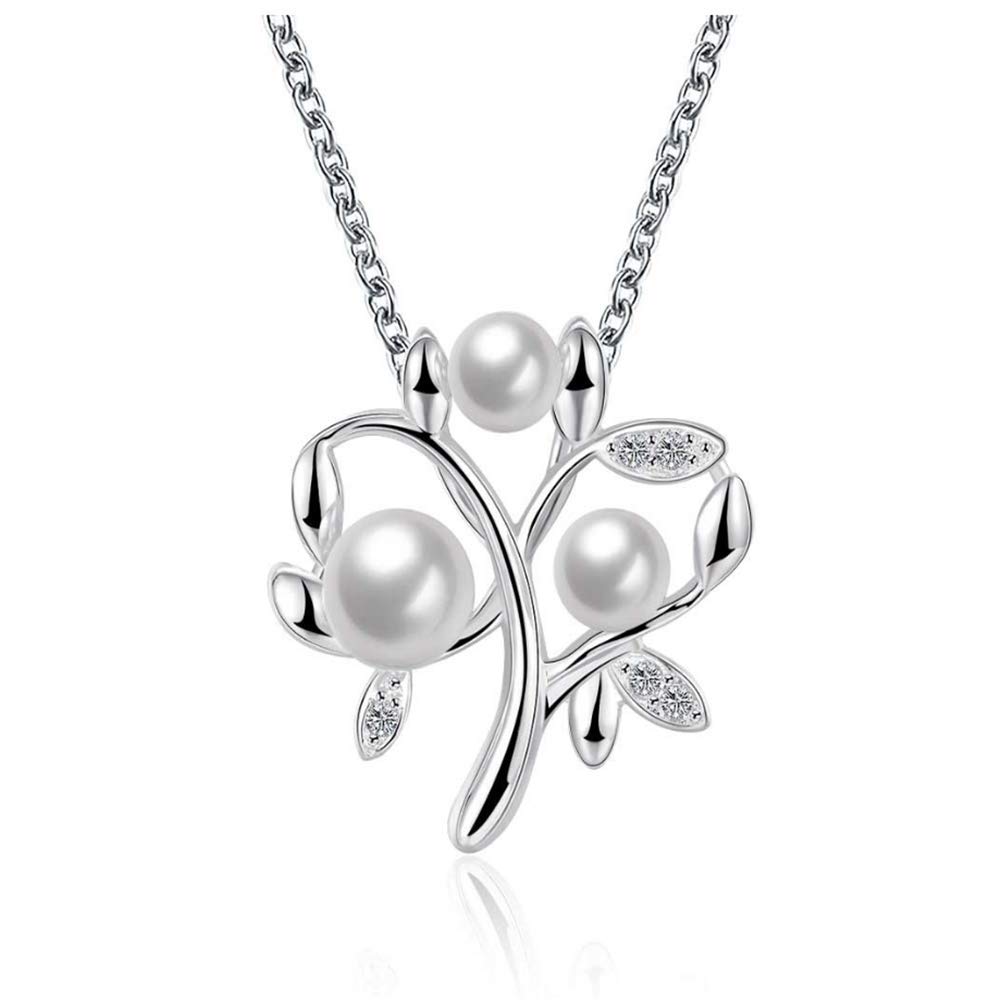 Collier de perles pendentif fleur bijou léger et confortable 45cm - 7