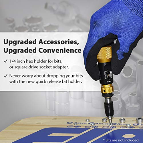 Image of FIRSTINFO H51772 Ultra Precision Certified Torque Limiting Screwdriver 0.5-6 in-lbs, 1 /4 Inch Universal Hex Quick Release Bit Holder