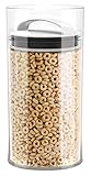 Evak Fresh Airless Storage Canister, Patented & Designed in USA, Large/Tall (128 Ounce, 16 Cup Capacity)