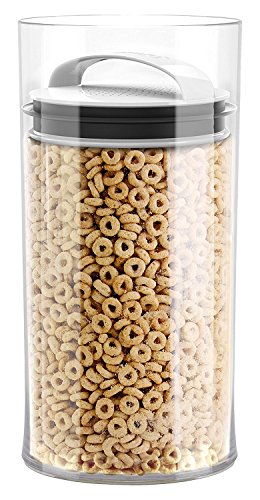 Prepara Evak Fresh Saver Airtight Coffee Bean Storage Canister, Countertop Container for Coffee Beans, Grounds, Tea, and Dry Goods, 16 Cup, Black