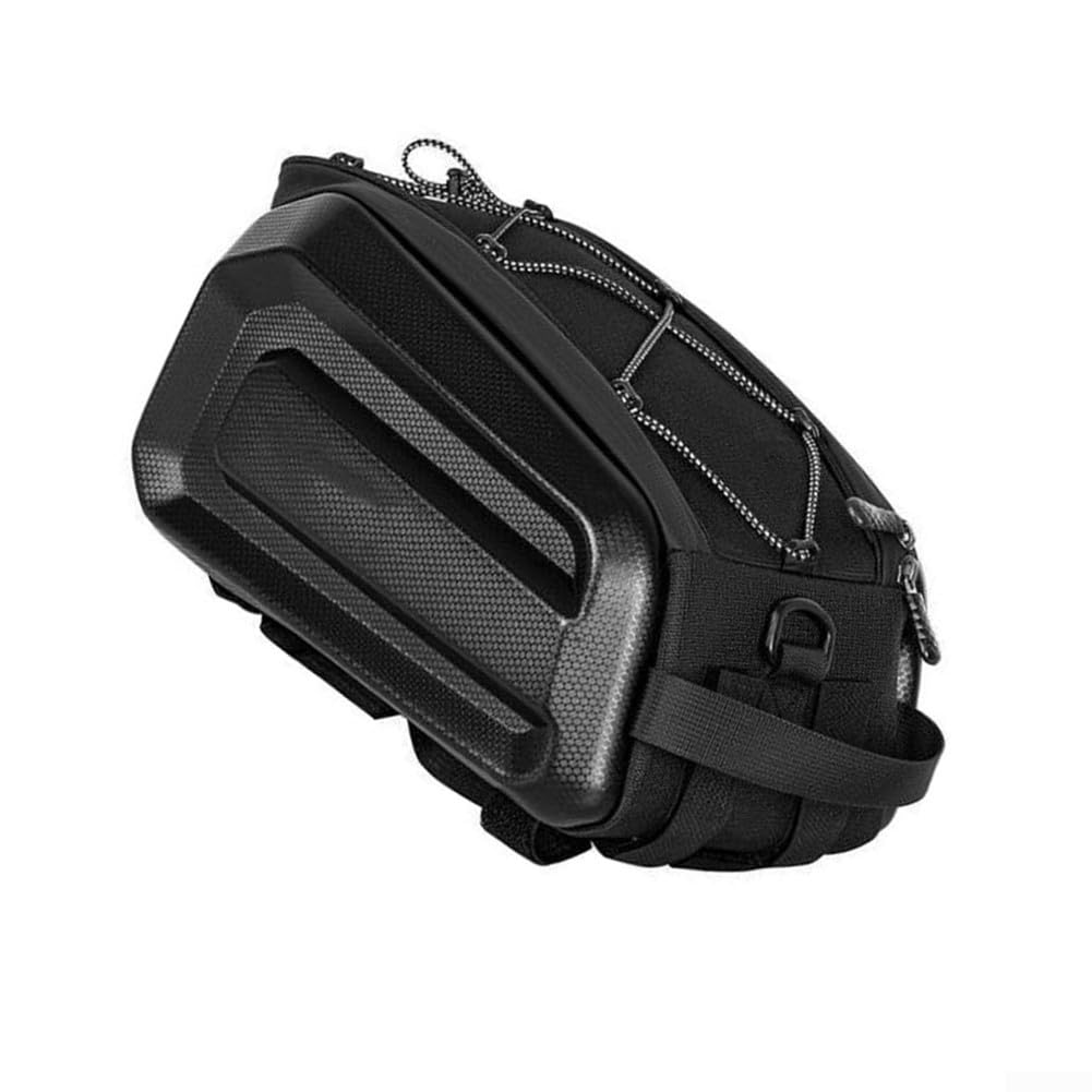 Honseadek Borsa da bicicletta, impermeabile, in pelle | Portaoggetti per ciclismo, doppio scomparto per attrezzi e telefono, design ad attacco rapido con strisce riflettenti