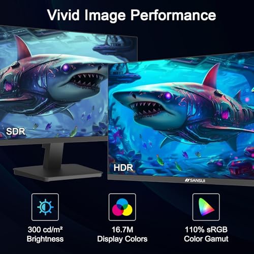 SANSUI 27 Inch Computer Monitor 120Hz, FHD 1080P Flat Monitor, HDMI DP Ports FreeSync, HDR, 110% sRGB, Tilt Adjustable Frameless VESA Compatible for Office and Home (ES-27F2, HDMI Cable Included) by SANSUI - Image 4