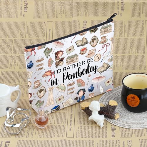 PYOUL Romance Novel Inspired Gift I’d Rather Be in Pemberley Makeup Bag Benneth and Darcy Fan Cosmetic Bag Bookish Gift (Be in Pemberley Bag) - Image 3