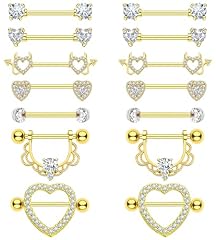 Gold Plated Nipple Piercing Jewelry