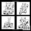 Cute Animals Driving Vehicles: A Fun and Easy Coloring Book for Kids Ages 3-12 with Adorable Animals in Cars, Trucks & More #1