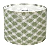 Lamp Shade Subtle green white gingham for website backgrounds textile designs Drum Lamp Shades for Table Lamps Floor Lamps Pendant Light 8.9'x11'x11' Replacement Lampshade Large Linen Lampshades