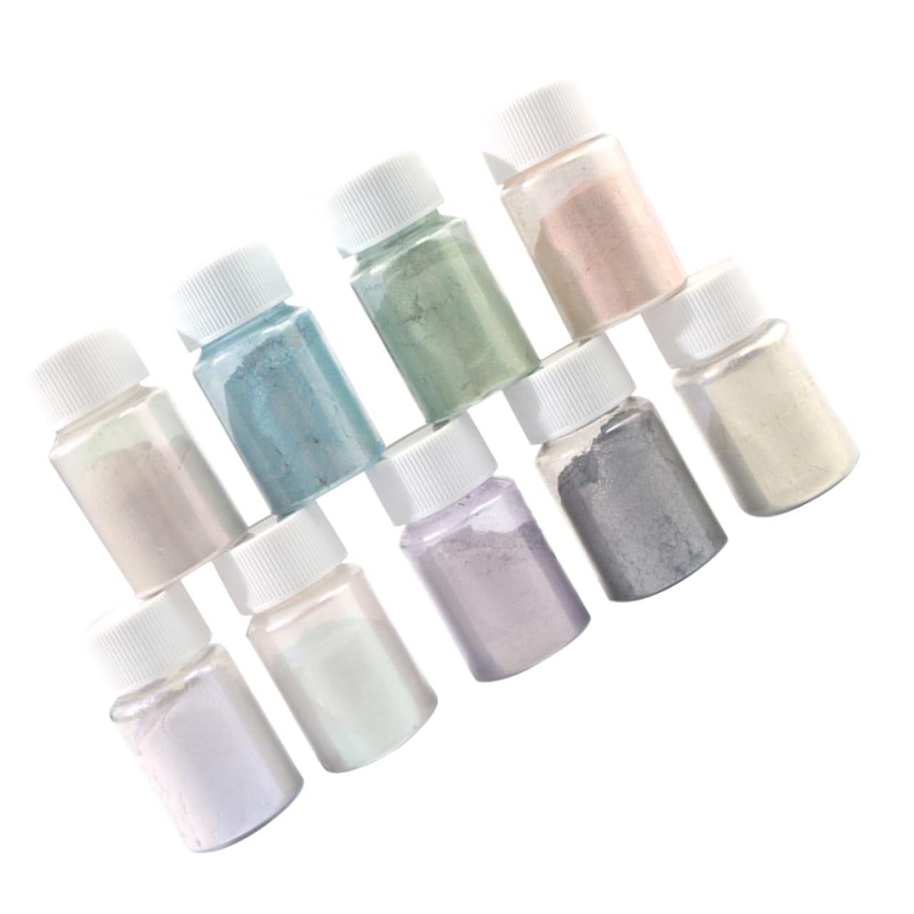 Housoutil 2 Sätze Polarisiertes Pulver Tönungspulver Schillernder Babypigmentfarbstoff Nagelinterferenz Glimmerpulver Epoxidharzfarbstoff Glänzendes Glimmerpulver Glimmerpulver 9 Stück * 2