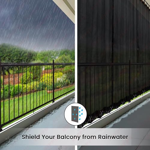 Image of HIPPO 180 GSM HDPE Outdoor Loop Curtain for Balcony & Patio Sun Blocking, UV Protection & Light-Filtering Curtains(Pearl-Black- 4.5FTX4.5FT) Pack of 2