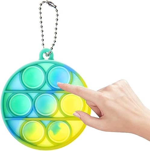 Miniatura 4 de 15pcs Random Color Mini Squeeze Pop Bubble Fidget Sensory Toys, Mini Keychain Wrap Small Relieve Anxiety Stress Toy, Pop Bulk Silicone Classroom