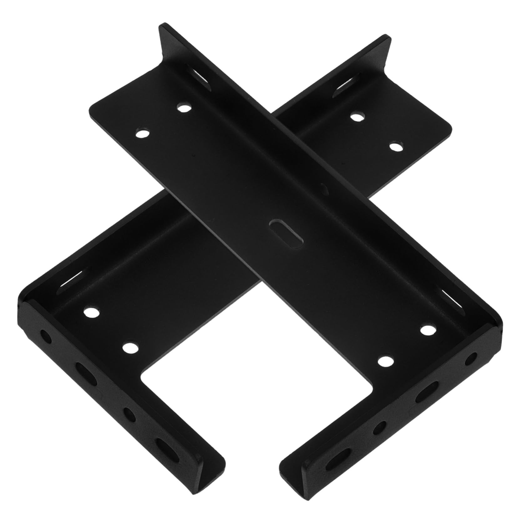 Supports industriels robustes DOITOOL en métal pour étagère murale et meuble TV noir