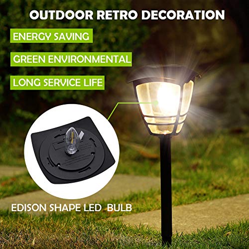Maggift 4 Pack Vintage Solar Pathway Lights Led Bulbs Solar Powered Garden Walkway Lights For Outdoor Lawn, Patio, Yard, Walkway, Driveway , 15 Lumen #TOP2