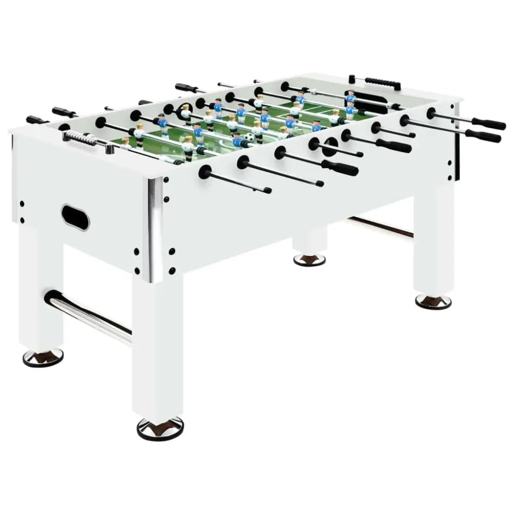 VIDAXL Mesa de fútbol Balilla de acero 60 kg 140 x 74,​5 x 87,​5 cm Blanco