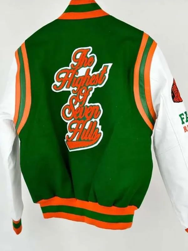 Men Florida A&M Wool Varsity jacket | University Motto 2.0 Letterman Jacket | Florida Leather Sleeve Bomber Jacket3