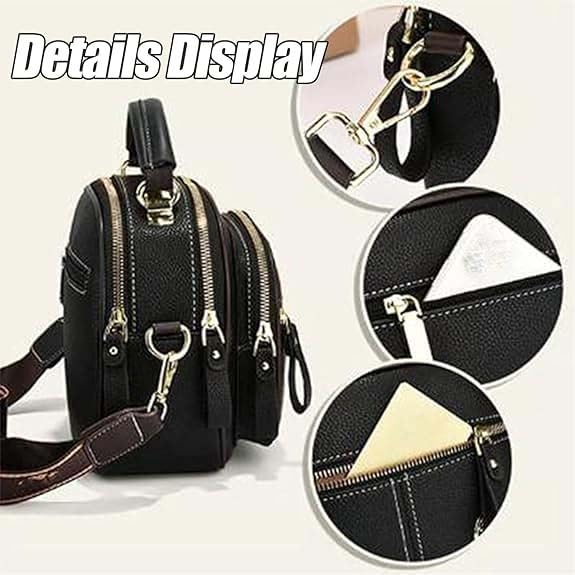 Easiotward Handbag,Easiotward Crossbody Bag Classic Multifunctional Compartments Adjustable Wide Shoulder Strap Leather4