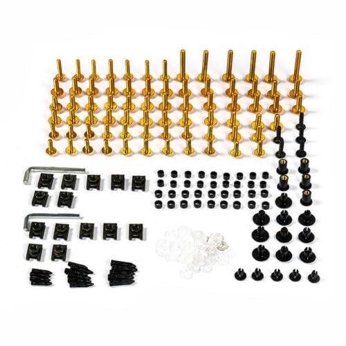 Gold Fairing Complete Bolts Kit Screws For ZX-6R ZX6R 636 2001 2002 2003 2004 2005 2006 2007 2008 Aluminum Fasteners Hardware Clips