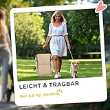 PawHut Hundewagen leicht Hundebuggy aus Aluminium klappbar für Hunde & Katzen Katzenbuggy mit Kissen Netzfenstern Türen Aufbewahrungskorb Katzenwagen Mini-Hundewagen für kleine Hunde Khaki