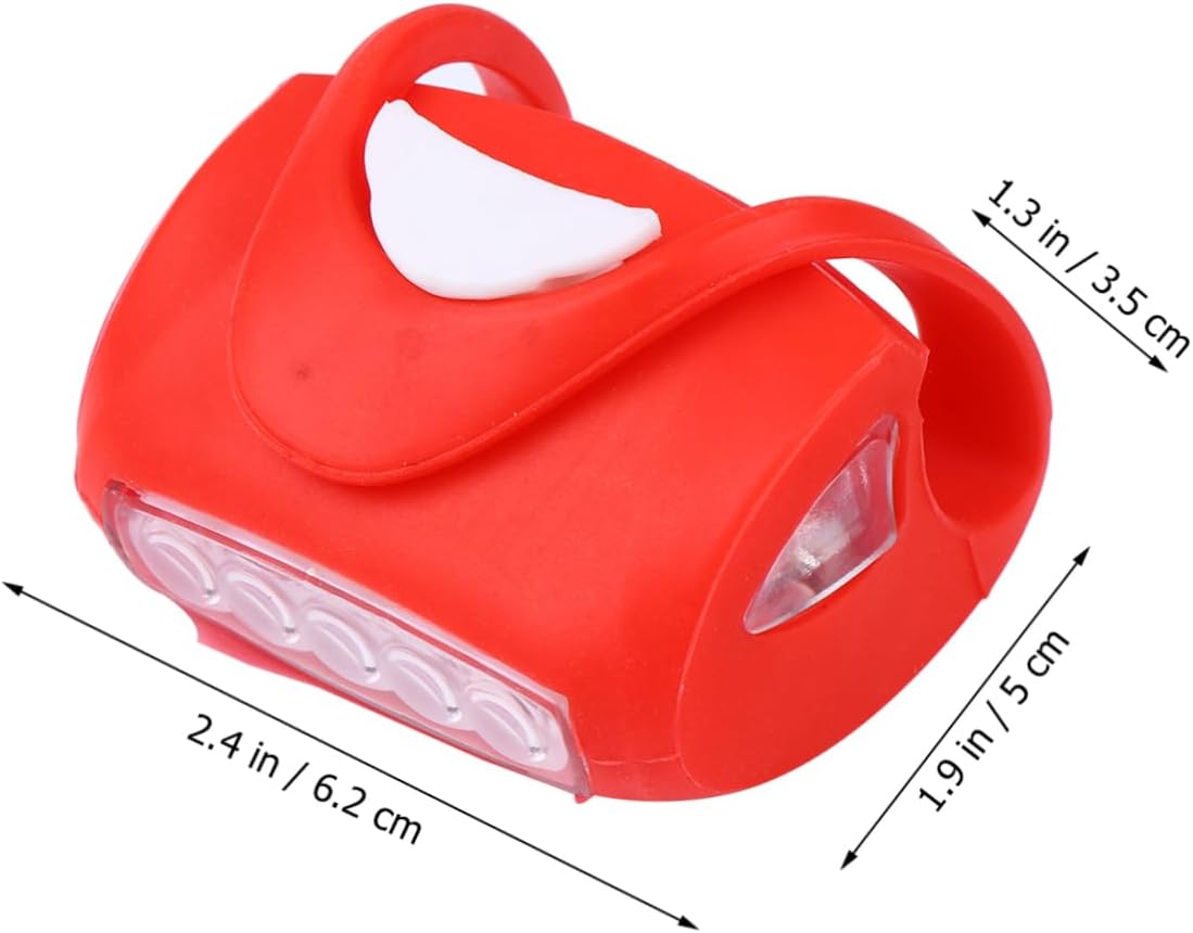 BESPORTBLE 2pcs Bike Headlight Taillight Red Strobe Lights for Night Cycling Easy Attach Remove Design for Weekend Mountain