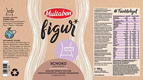 Multaben Diät Shake – proteinreicher Abnehm Shake für eine Eiweiß Diät – Schoko-Geschmack mit Vitaminen und Mineralstoffen – sättigender Diät Drink als hochwertiger Nahrungsersatz - 3 x 440g