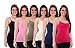 6 Pack Women's Tanks Tops Cotton Cami Ladies Adjustable Spaghetti Strap Camisole