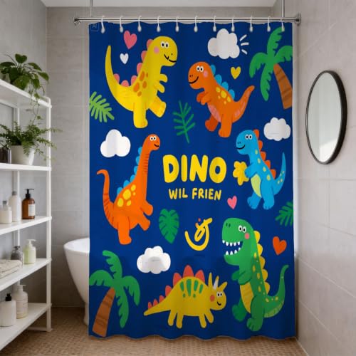 Rideau de douche 200x200 dinosaure imprimé tissu polyester étanche