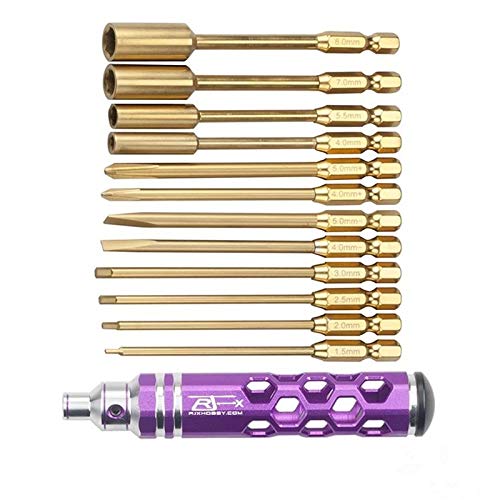 6,35 mm Hex Phillips Schraube Mutter Schlitz-Schraubendreher Multifuncational Reparieren Werkzeuge for RC Flugzeug FPV Flugzeug Drone (Color : 13 In 1