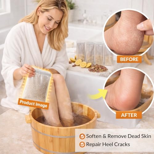 Image of Deep Cleansing Foot Mask for Dry Cracked Feet | FREE Natural Ginger & Bamboo Vinegar Patches for Toxin Removal, Pain Relief, Better Sleep & Circulation for Men & Women | (Foot Mask & Foot Soak)