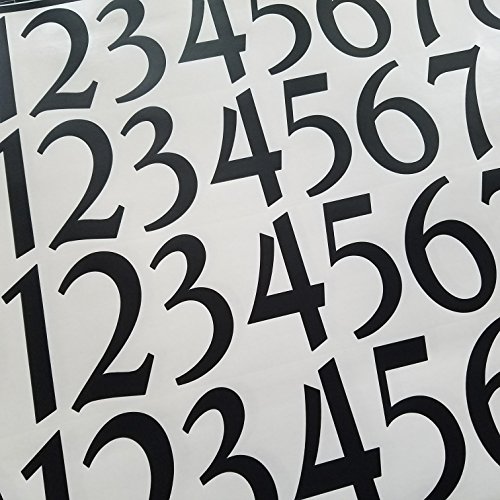 Traditional Style Self Adhesive Numbers by Stonebrae and Strath (4 inch 2 Pack, Black)