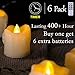 Homemory 400+Hours 6 Pack Flameless LED Votive Candles with Timer, Battery Operated and Remote Control, Flickering Tea Lights 1.5x1.7 inches Wedding,Thanksgiving,Halloween,Table(6Extra Batteries)