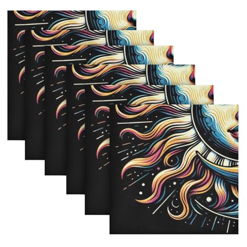 Servilletas de tela multicolor pack x6 polyester 20x20in miniatura 2