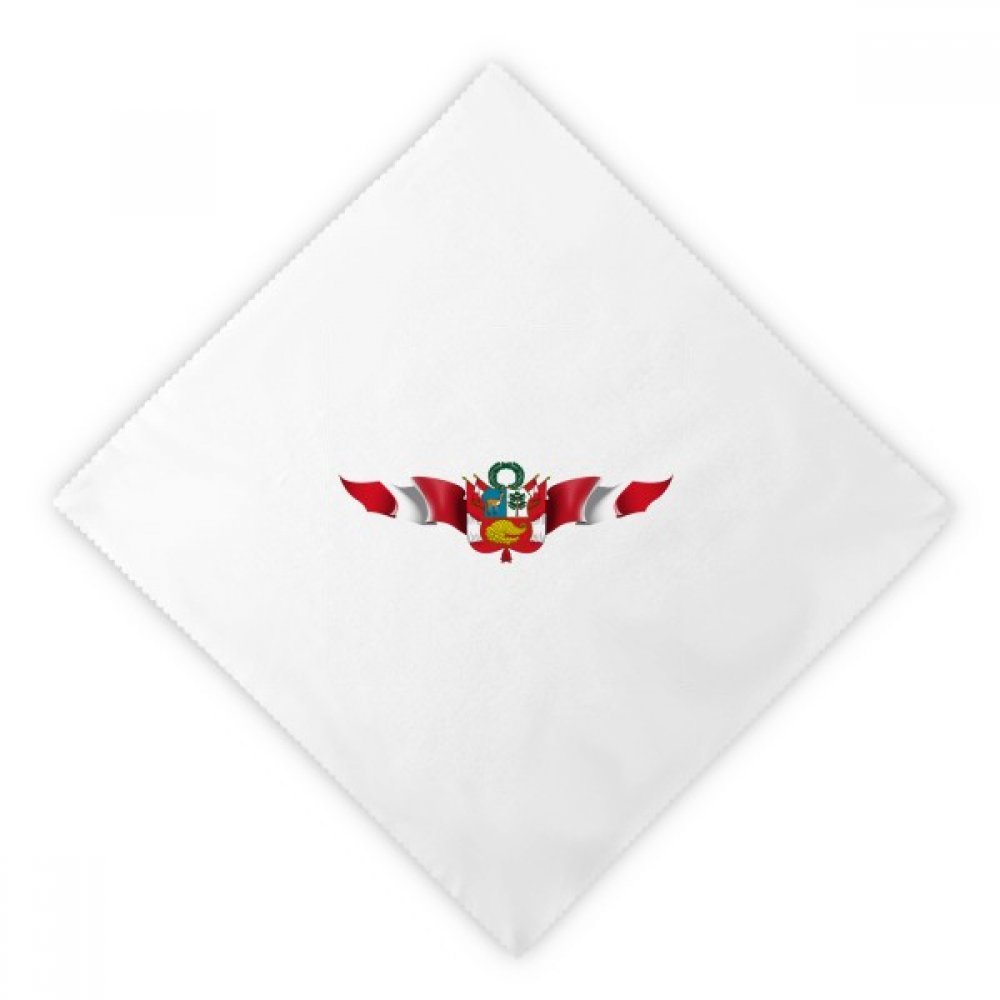 Servilletas lavables de la bandera de Perú, tela blanca para cena y almuerzo, 2pcs