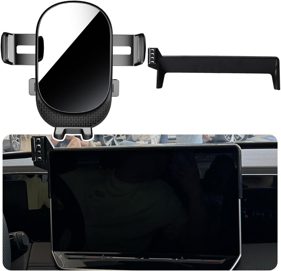 Car Phone Holder for Volkswagen Tiguan Auto Accessories [Only for 2025 VW Tiguan 15-inch Touchscreen] [Not for 12.9-in Touchscreen]，[Auto Lock Hands Free Automobile Cell Phone Mount]