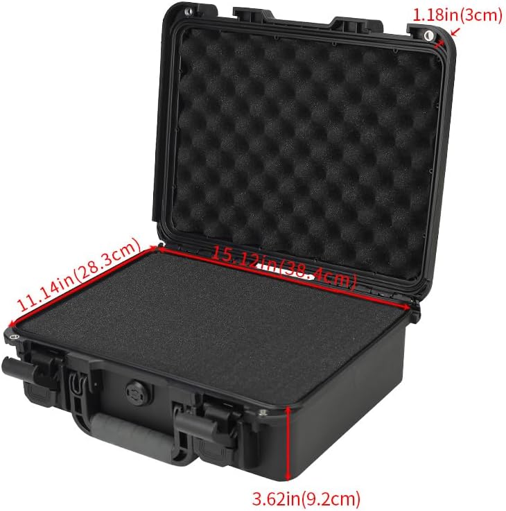 Miniatura 14 de Estuche rígido resistente de 14 pulgadas con inserto de espuma personalizable (interior de 13 x 9.8 x 6.3 pulgadas)