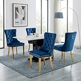 SoarFlash Sillas de Comedor en Terciopelo, Azul