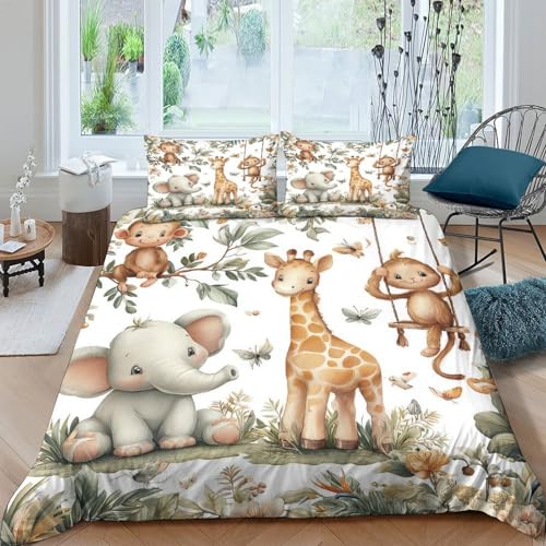 Housse de couette Jungle Super King microfibre lavable machine - 4