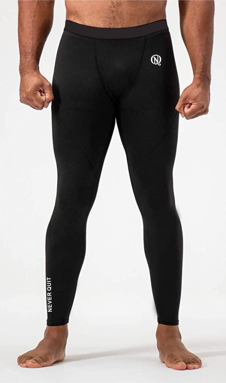 never quit Polyester Spandex Men's Sports Running Set Compression Pants Skin-Tight Quick Dry Fitness Tracksuit Gym Yoga Suits.-picture-27
