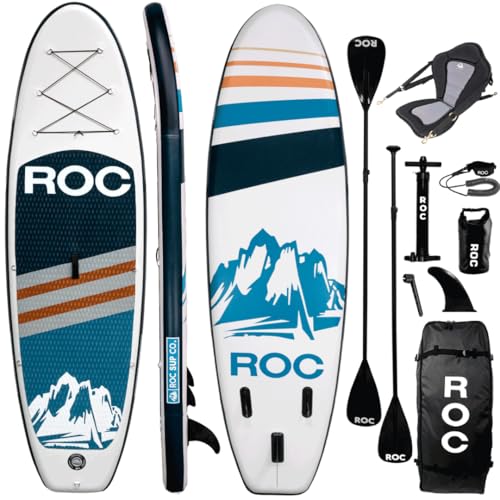 Image of Roc Inflatable Stand Up Paddle Board with Premium SUP Paddle Board Accessories, Wide Stable Design, Non-Slip Comfort Deck for Youth & Adults