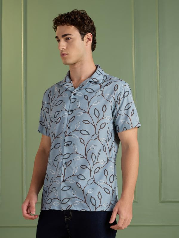 Image of MARK & ALBERT Mens Half Sleeves Printed Shirt