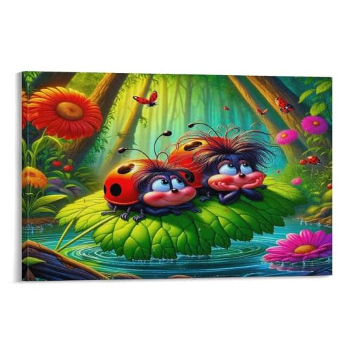 Impressions d'art mural deux ladybugs pour mur vide salon