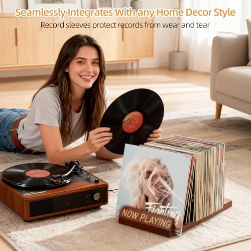 Soporte de vinilo de madera y metal duradero para colecciones selectas 7