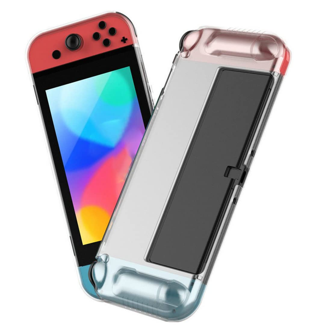 CUZKC Coque transparente pour Nintendo Switch OLED Coque de protection pour Switch OLED et manette Joy Con – Robuste et durable, ne tombe pas facilement.