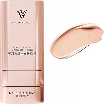 VIVIEN BEAUTY Foundation Stick, 4 in 1, Double End, Liquid Foundation, High Cover, Makeup Foundation, Long Lasting, Unbreakable, Popular, Pore Cover, Daily Makeup 2# Natural