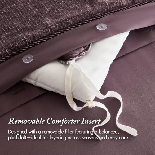 Madison Park Signature Velvet Comforter Set Queen, Jacquard, 8 Piece, Mauve by Madison Park - Used condition - Image 3