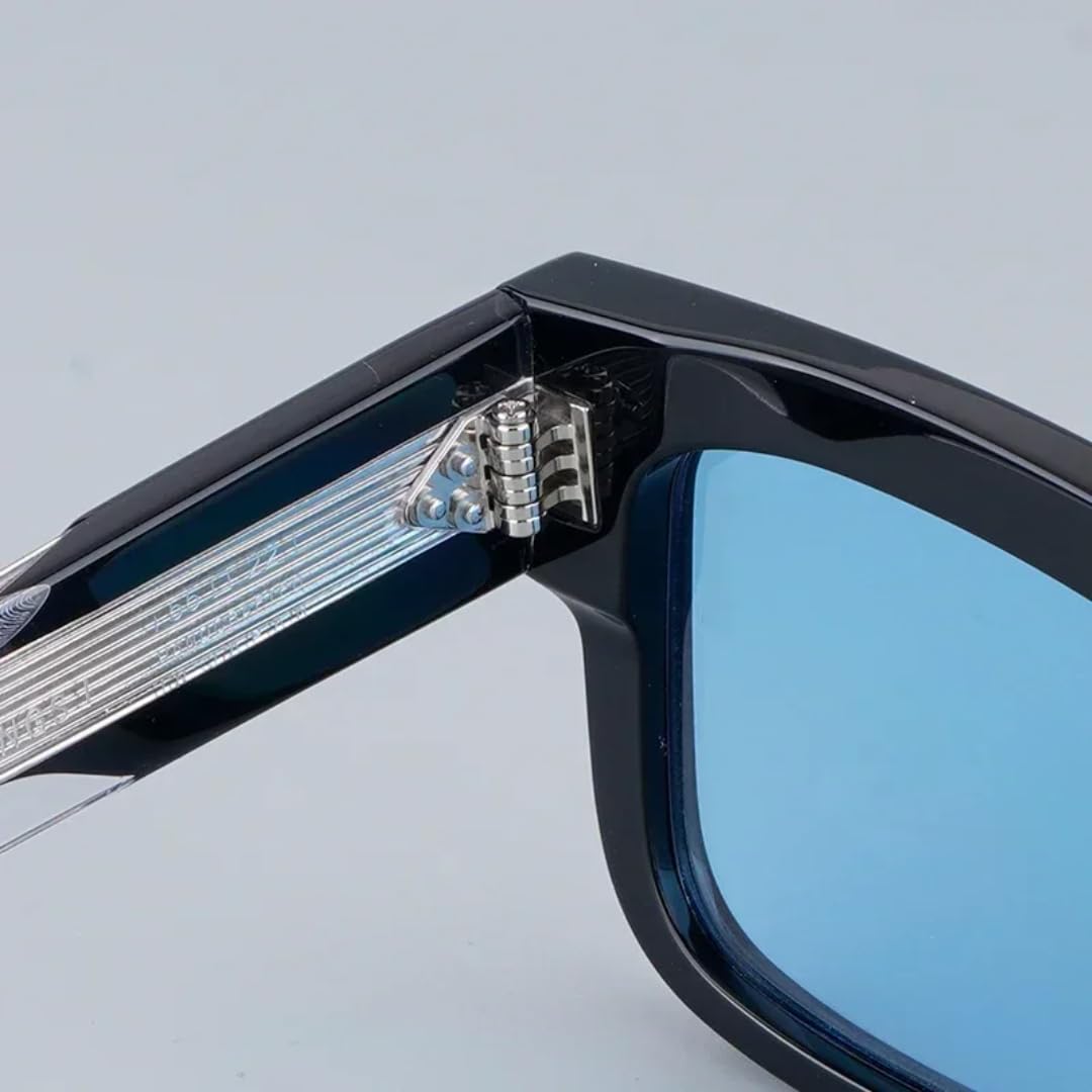 Occhiali da sole classici da uomo in acetato con montatura in metallo dorato e argento