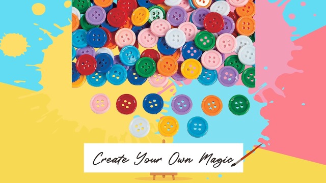 800 Pcs Craft Buttons Bulk Assortment - 5/8 Inch Colorful Adhesive Buttons