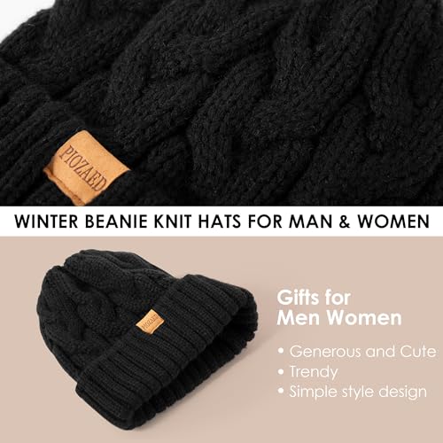 Gorro tejido de invierno para mujer 2 piezas miniatura 6